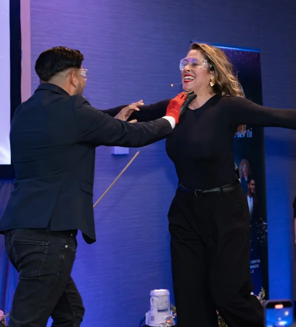 Engels Arce y Andrea Salas en un momento del evento